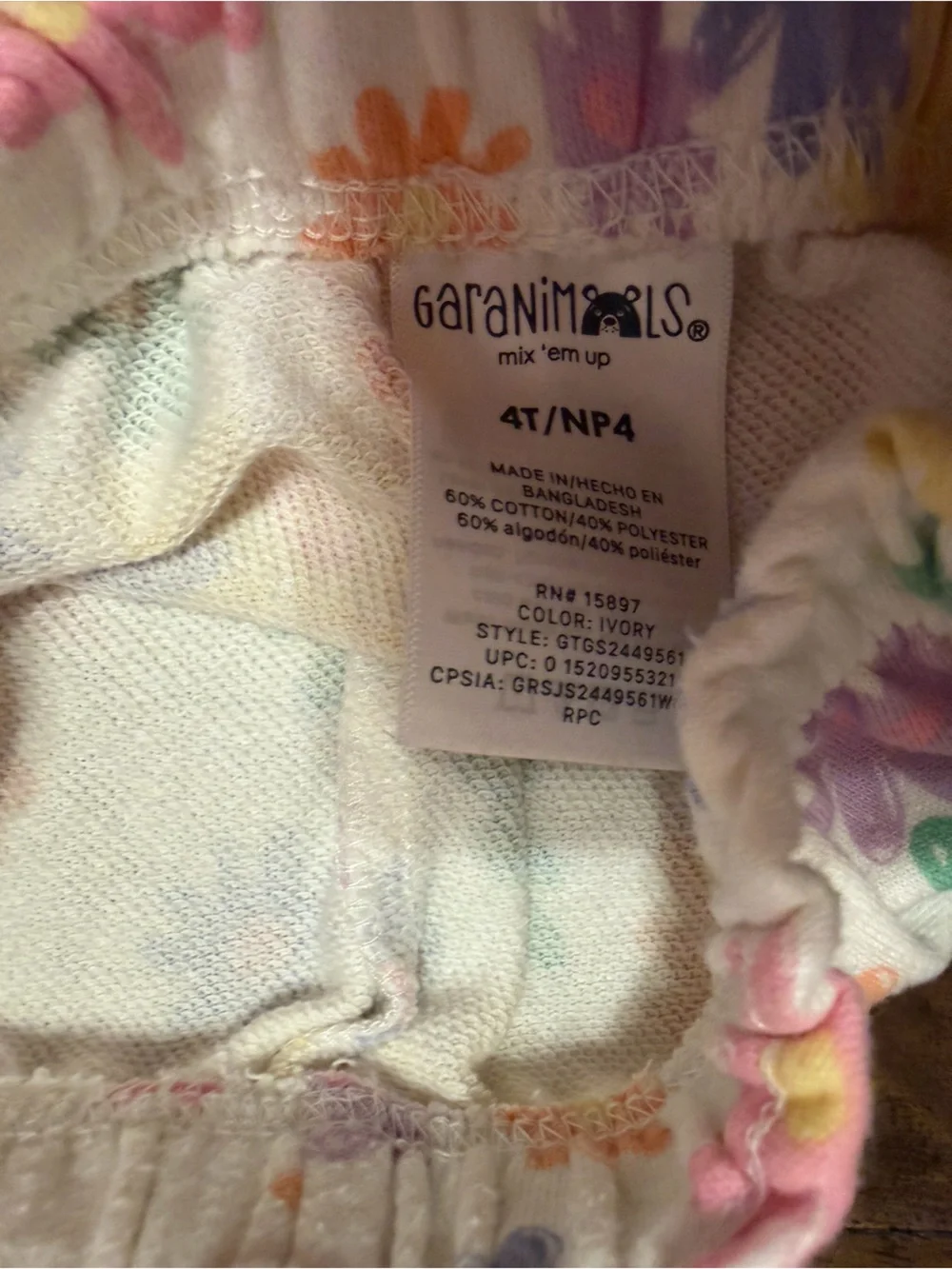 Garanimals White Floral Print Cotton Shorts with Pastel Blooms